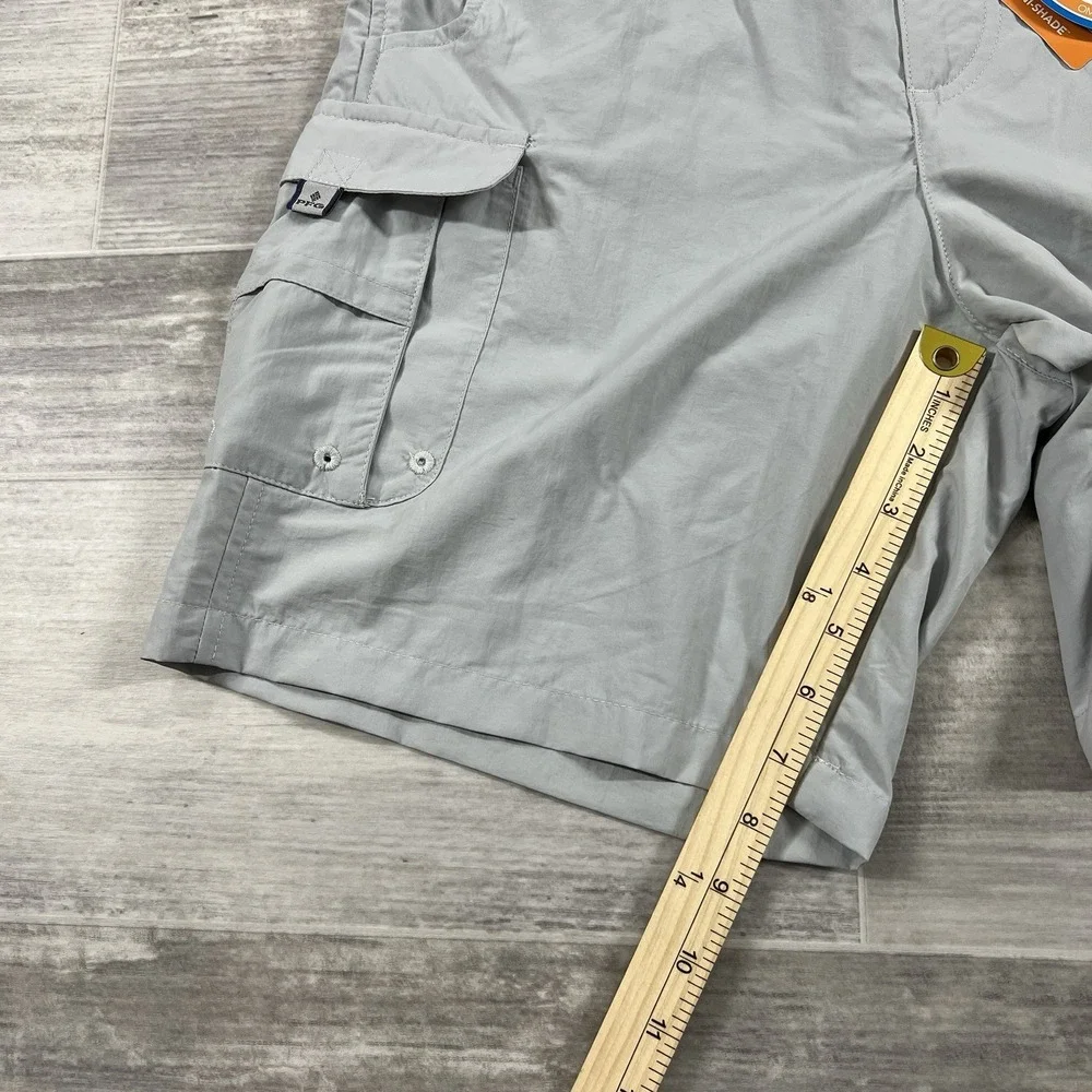Columbia Men's Small‎ Cargo Shorts Light Grey PFG Bahama Omni-Shade (019) UPF 50
